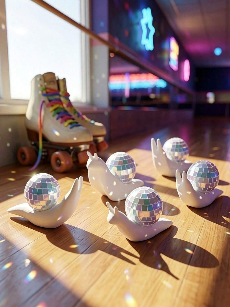 1 Set Disco Snail Decor And Light Catcher – Indoor/Outdoor Window Decoration, Refractive Tabletop Ornament, Creative Home Decor - A - View 1