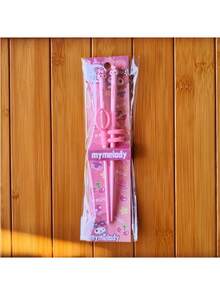 SANRIO 1對精美卡通Hello Kitty與時尚美學Melody Kuromi筷子，適合居家與餐廳餐桌使用，精緻筷子餐具，附露營餐具，淺粉色手柄 - 查看 21
