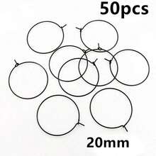 50pcs 20-40mm Beading Hoops Earrings Big Circle Ear Hoops Earrings Wires For DIY Jewelry Making Accessories Supplies - Circle Hoops - View 25