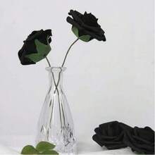 50 Artificial Black Roses Simulation Touch Fake Flowers With Stem Foam Roses DIY Wedding Bouquet Gifts Desktop Decoration Party Bride Shower Home Decoration - Multicolor - View 4