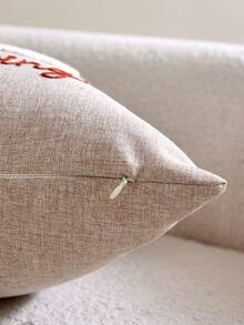 1 Stück Thanksgiving Ahornblatt Kürbis Weizen 3D bestickter Kissenbezug, 100% Polyester Kunstleinen, universeller Innen-/Außenbereich Dekokissenbezug, geeignet für Zuhause Sofa Dekokissenbezug, ideal für Schlafzimmer Bett, Stuhl, Auto passend, ohne Füllung - Khaki - Übersicht 10