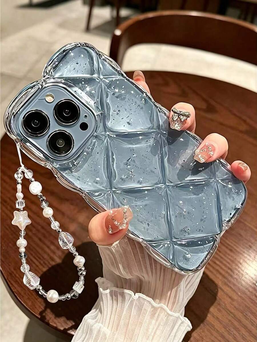 iPhone 16 Pro Max 手机壳,全新水钻透明银箔防震硅胶时尚保护套,兼容 iPhone 12/11/13/14 Pro Max - 無色 - 查看 1