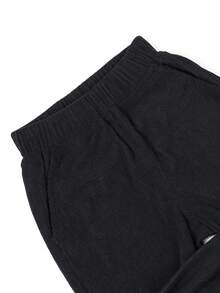 1pc Boys' American Minimalist College Style Comfortable Corduroy Loose Casual Long Pants - Black - View 5