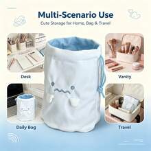 Ember Penyimpanan Ekspresi Lucu dengan Kaki Kecil 3D dan Penutup Tali Serut – Organizer Kamar Tidur, Samping Tempat Tidur, dan Meja untuk Merapikan Barang-Barang Kecil; Sempurna untuk Boneka, Alat Tulis, dan Kosmetik – Perlengkapan Penting yang Manis dan Terinspirasi Anak Perempuan untuk Asrama dan Rumah - MultiWarna - View 4