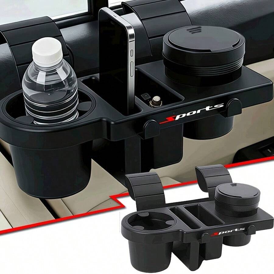 1pc Sports Theme Car Window Multi-Function Cup Holder, Car Cup Holder Multi-Function Phone Storage Box Car Ashtray With Hook Cup Holder Hanging Car Window Storage Rack, All Season - A - View 1