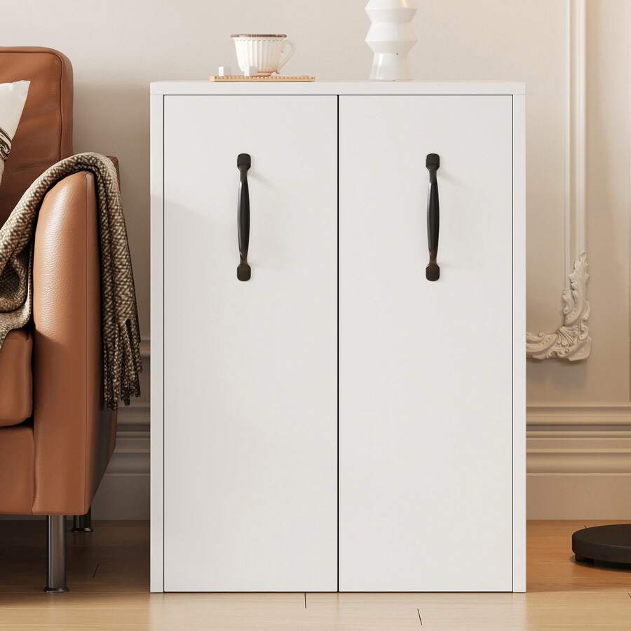 =N880P313969W Small Wheeled Bookcase 52x50x75cm – With Shelves And Drawers, Reversible Left/Right Configuration, Fully Extendable Single Module, With Anti-Tip Protection, Nightstand - White - View 1