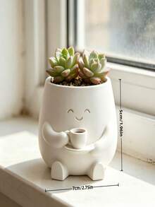 Cat-Shaped Succulent Planter, 3D Printed Mini Flower Pot With Drainage Hole, Cute Animal Plant Container, Suitable For Indoor Cactus Plants, Office Desk Decoration, Creative Home Decor Gift, For Plant Lovers - Multi-color - View 4