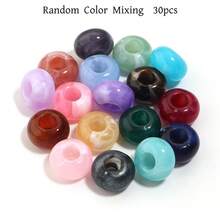 30pcs Acrylic Cloud Mist Solid Color Abacus Beads, Large Hole Wheel Beads, Handmade DIY Bracelet Necklace Earring Jewelry Materials, Craft Phone Chain Keychain Making Materials - Multicolor - View 24