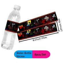 Roblox 6/12入 5x21cm 紙製水瓶貼紙，房間裝飾、生日、日、畢業、嘉年華派對禮物，適用於手機殼、背包、行李箱、居家裝飾、辦公室裝飾、節日用品 - Forsaken Chance Water Bottle label - 查看 5
