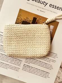 Mini Wrist Woven Coin Purse, Simple Zipper Card Package, Then Hand In Hand With The Storage Bag, Can Hold Keys, Lipstick, Headphones Storage Bag. - Multicolor - View 9