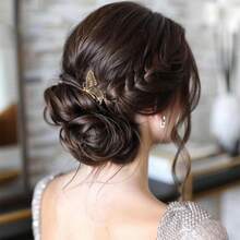 5pcs Women's Vintage Hair Combs Decor, Butterfly Flower Leaf Pearl Rhinestone Metal Hair Combs With Teeth Clips, Crystal Bridal Hair Pins, Suitable For Wedding Accessories, Daily Wear, Halloween - Multicolor - View 3