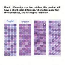 English Keyboard Stickers Russian Korean Key Stickers Colorful Stickers Purple Desktop Computer Universal Laptop Key Stickers Back To School Supplies - Keyboard Stickers - View 6