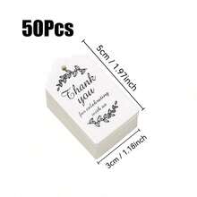 50/100/200/500个牛皮纸礼品标签，配麻绳，感谢标签，适用于婚礼、新娘送礼会、生日、派对、婚礼回礼、感恩节或其他特殊场合，礼品标签，礼盒标签，感谢卡，吊牌 - 彩色 - 查看 13