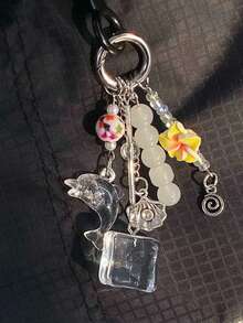 1pc Ocean Shell Beach Style Dolphin Ice Cube Pentagram Ins Style Vacation Bag Charm Accessory - Multicolor - View 3