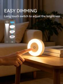 Guanova 1個觸控小夜燈，觸控開關，臥室燈，壁燈，櫥櫃燈，白色/暖色/三色光，可調亮度，可充電便攜式櫥櫃燈，電池容量：280mAh，適用於臥室、走廊、浴室、客廳、衣櫃、櫥櫃等場所，臥室照明，房間裝飾，臥室裝飾，家居裝飾，無線壁燈 - 觸摸夜燈 - 查看 8