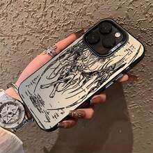 [شحن في الموقع خلال 24 ساعة] غطاء هاتف محمول Fundas Apple The Black Angel متوافق مع الموديلات 16، 15، 14، 13، 12، 11 Pro Max، X، XR، XS Max، 8 و 7 Plus، مع واقي خلفي مطفي مقاوم للسقوط. هدية مثالية - صورة واحدة - مشاهدة 3