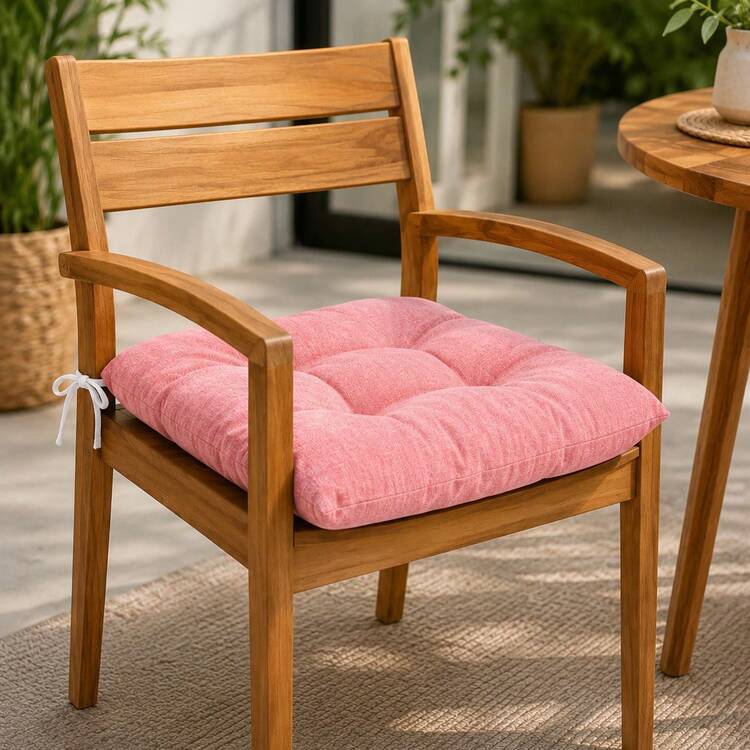 Made In Turkey, 4-Piece And 6-Piece Sets Available, Polyester Chair Cushions, Soft, Machine Washable , Suitable For Daily Use, 40*40cm, Fit For Dining Room, Kitchen, Garden, Office And Cafe Chairs - Pink - View 2