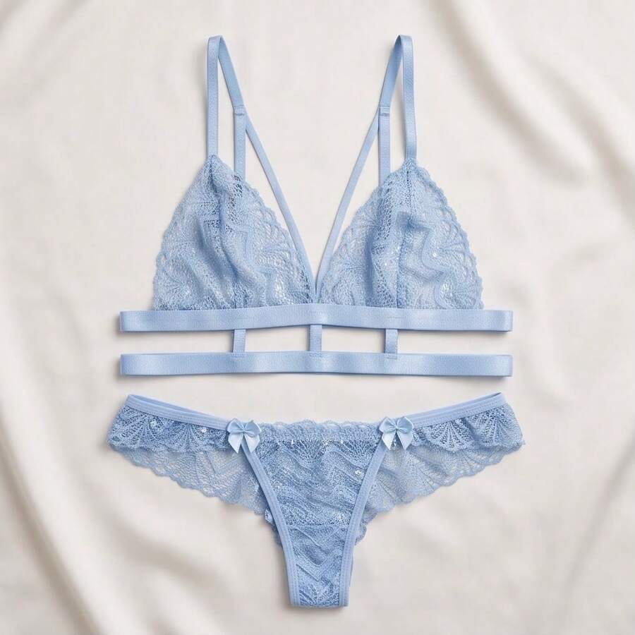 Women Bra And Panty Sets - 淺藍色 - 查看 1