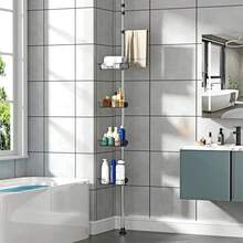 Telescopic Stainless Steel Shower Rack - Shower Rack/Shower Rack - Shower Corner Rack, Bathroom Corner Rack, Punch-Free Shower Rack, Soap Rack, Shower Hook - Height 75-300 Cm - A - View 7