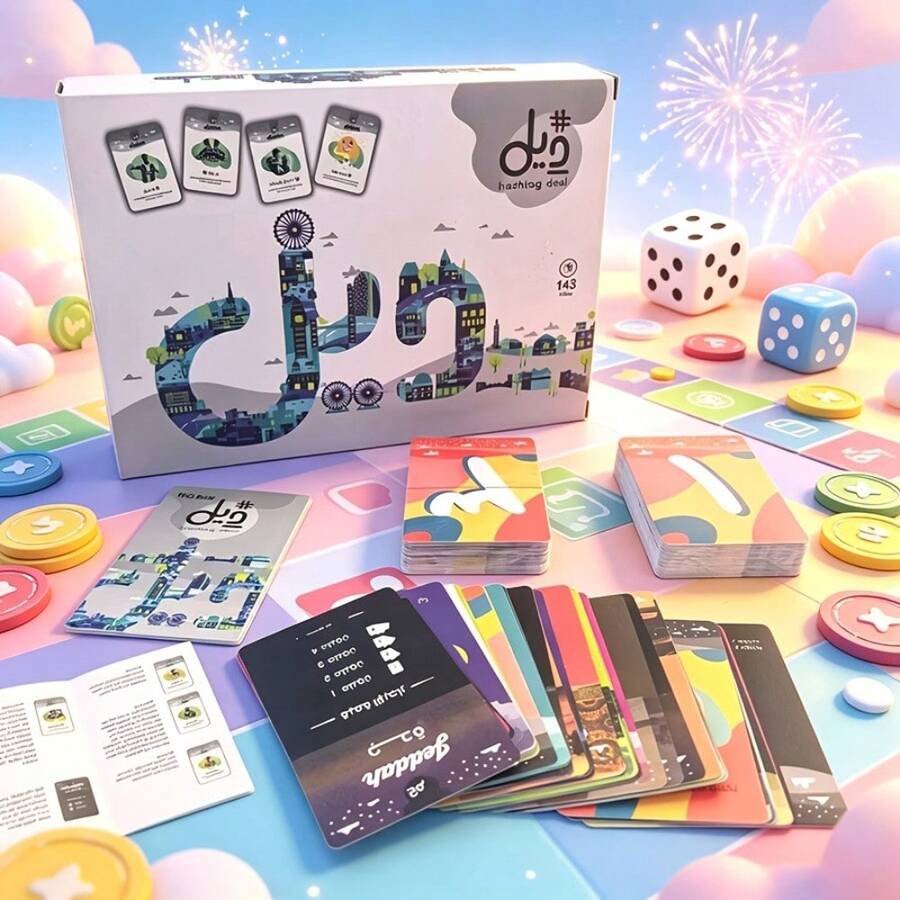 1 Set Arabic Card Game, 143 Cards City Theme Party Tabletop Game With Instruction Manual, Multi-Player Social Interaction Card Game Suitable For Teens And Adults 14+, Ideal Ramadan Gift And Holiday Choice - Multicolor - View 1