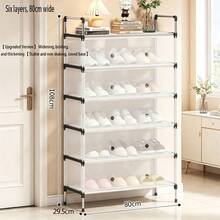 Simple Shoe Rack, Entryway Shoe Rack, Home Dorm Storage Rack, Hallway, Corridor, Bedroom, Multi-Layer Dust-Proof Shoe Rack, Large Capacity Shoe Cabinet, Shoe Storage, Shoe Organizer, Space-Saving Shoe Cabinet, Storage Rack - Multicolor - View 14