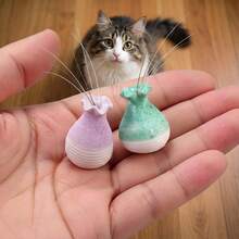 Creative Mini Vase Pet Interactive Accessory With Elastic Cord, Durable Cute Cat Supplies, Indoor Cat Home Desktop Decor For Bedroom Office Daily Ornament - one-size - View 2