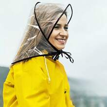 Transparent, Reusable Rain Hat With A Wide Brim, Suitable For Women's Outdoor Travel, Hiking, Gardening, Shopping, And Beach Protection. - Multicolor - View 5