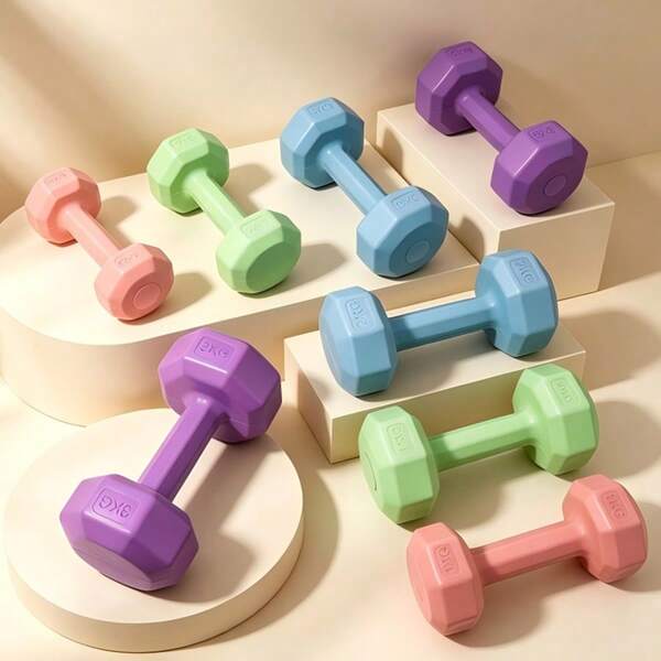 1.5kg, 2kg, 3kg Colored Cement Fitness Dumbbells, Suitable For Strength Training And Muscle Toning. Made With Solid Metal Inner Core, Slip-Resistant And Wear-Resistant, Can Be Used At Home, Gym And Office, Fit For Adults And Teenagers(Random Color)