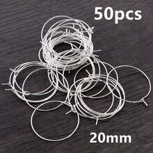 50pcs 20-40mm Beading Hoops Earrings Big Circle Ear Hoops Earrings Wires For DIY Jewelry Making Accessories Supplies - Circle Hoops - View 13