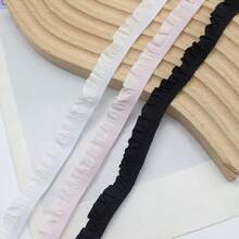 5碼多色抓皺彈性蕾絲刺繡布飾邊 DIY 頭飾衣飾家居裝飾配件 1cm寬 - 多色 - 查看 1