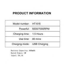 Hatteker 1pc USB Rechargeable Digital Display Electric Hair Clipper, Multi-Speed Adjustable Hair Trimmer For Men, Carving & Styling - View 4