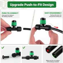 Push In Drip Irrigation 360 Degree Eddy Current Drip Irrigation Nozzle Irrigator, Adjustable 360 Degrees, Made Of High-Quality Plastic Material, Suitable For Garden Irrigation Systems - A - View 10
