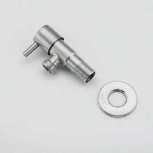 1pc Bathroom Single Cold Water Angle Valve, 304 Stainless Steel Thickened Anti-Explosion Shut-Off Valve, Gold/Black Electroplated Color Toilet Angle Valve - Pipe Opening Size 1/2 - View 9