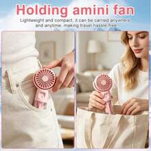 Minimalist Handheld Mist Fan - USB Rechargeable Small Fan, 4-Speed Wind + Mist Function, Suitable For Camping, Office, Business Travel, Outdoor, Makeup, Commuting Scenarios, Summer Fan, 3-In-1 Handheld, Neck-Hanging, Desktop Functions, Fans, Holiday Essentials - Multicolor - View 10