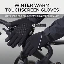 Men's Winter Touchscreen Waterproof Windproof Warm Gloves, Suitable For Running, Cycling, Driving, Hiking - Reflective AY11 - View 5