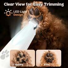 ENSSU Pet Electric Grooming Clipper With LED Light, Dog Paw Trimmer, Wide Blade Electric Dog Grooming Scissors With LED Display, Pet Micro Precision Trimmer, Rechargeable Clipper For Paws, Ears, Face, Butt And Eyes - Multicolor - View 3