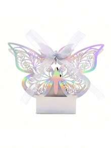 25 Stück Schmetterling Lasergeschnittene Geschenkboxen DIY Hochzeit Geburtstag Geschenk Süßigkeitenboxen mit Schleife, süße Schokoladenverpackungsboxen, geeignet für Hochzeit, Braut Geburtstagsparty Gastgeschenke, Dekorationen, Schulanfang, Valentinstag - Mehrere Stile - Übersicht 13