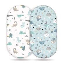 2pcs Elastic Soft Fitted Baby Bed Sheet Set, Universal Fit For Crib, Bassinet, Moses Basket, Oval/Rectangular Mattress/Pad, Baby Shower Gift - Multicolor - View 2
