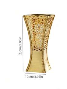Laser Cut Iron Incense Burner, Arabic Style, Home Decor Fragrance Diffuser, Base, Living Room Ornament, Suitable For Adults, Elegant Display Stand, Natural Aromatherapy - Gold - View 3