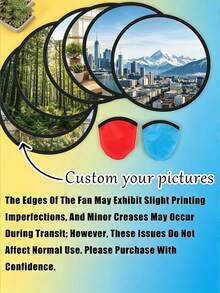 Custom Photo Nylon Folding Fan, Sublimation UFO Fan, Portable Handheld Fan With Storage Bag, DIY Outdoor Activity Set - Multicolor - View 4