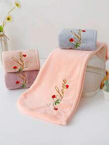 1/2/3 Peças Touca de Secagem de Cabelo, Lenço de Fibra de Poliéster, Padrão Floral e de Morango, Secagem Rápida e Absorvente, Adequado para Todas as Estações, Perfeito para Banheiro, Viagem, Escola, Presentes de Feriado, Toalha de Secagem de Cabelo Doméstica Feminina - Multicolorido - Visão 3