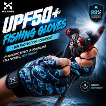 HASIDA Customized Type Summer Outdoor Fishing Combat High Elasticity Anti-UV Sea Lure Fishing Gloves - Blue - View 1