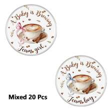 10/20 Pcs A Baby Is Brewing Gender Reveal Pins, Funny Baby Shower Team Gender Reveal Decorations For Party Supplies, Team Boy Or Girl Button Pins - Multicolor - View 12