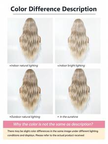 Peluca larga y voluminosa de 28 pulgadas en rosa empolvado, con cabello ondulado y rizado en capas fluidas, raya central natural, cabello sintético suave y sin frizz, gorra suave y flexible, adecuada para actualización de peinado, discoteca, estilo hip-hop, peluca extra larga popular y romántica para mujeres - Dorado - Ver 11
