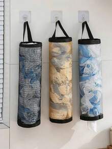 1pc Plastic Bag Dispenser Storage Rack, Suitable For Kitchen, Behind Door Storage, Kitchen Organization, Kitchen Essential, Kitchen Accessories, Bathroom Accessories, Home Kitchen Tools, Kitchen Decor - Multicolor - View 4