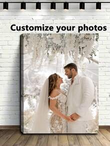 Personalized Custom Photo Collage Canvas Painting - Custom Family Portrait, Couple Gift With Your Own Photos & Text - Photo Wall Art Suitable For Wedding, Anniversary, Birthday Present - Multicolor - View 6