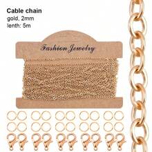 QIAO DIY Chain-Making Kit, Including Gold, Silver, And Gunmetal-Black Chains, Lobster Clasps, And Jump Rings, Suitable For Making DIY Necklaces, Bracelets, - Multicolor - View 17