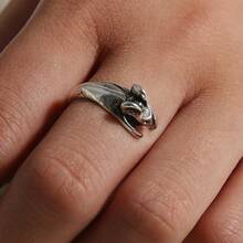 2pcs European & American Cute Forest Style Rabbit Open Ring Alloy Set Women's Rings - Multicolor - View 4