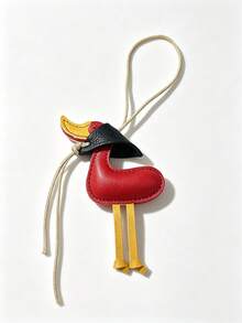 1pc Lucky Yellow Duck Keychain, Genuine Leather PU Material, Handmade, Cute Cartoon, Car Key Ring, Bag Pendant, Gift For Female Friends And Sisters - Multicolor - View 13