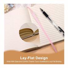 Elegant Hardcover Guest Book For Weddings Baby Showers And Special Events White Lined Keepsake Album With 150 Pages - White - View 6